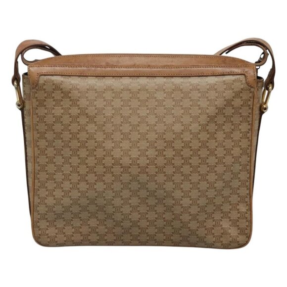 CELINE Macadam Canvas Shoulder Bag PVC Beige Gold Auth nb297 - Picture 3 of 16